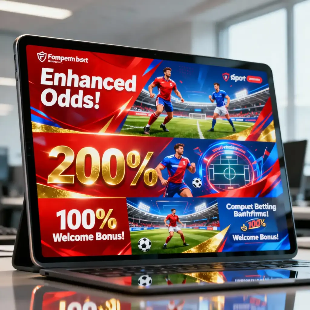 Pantalla mostrando diferentes ofertas promocionales de apuestas