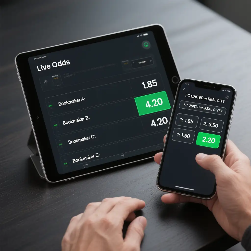 Interfaz de comparador de cuotas con múltiples operadores