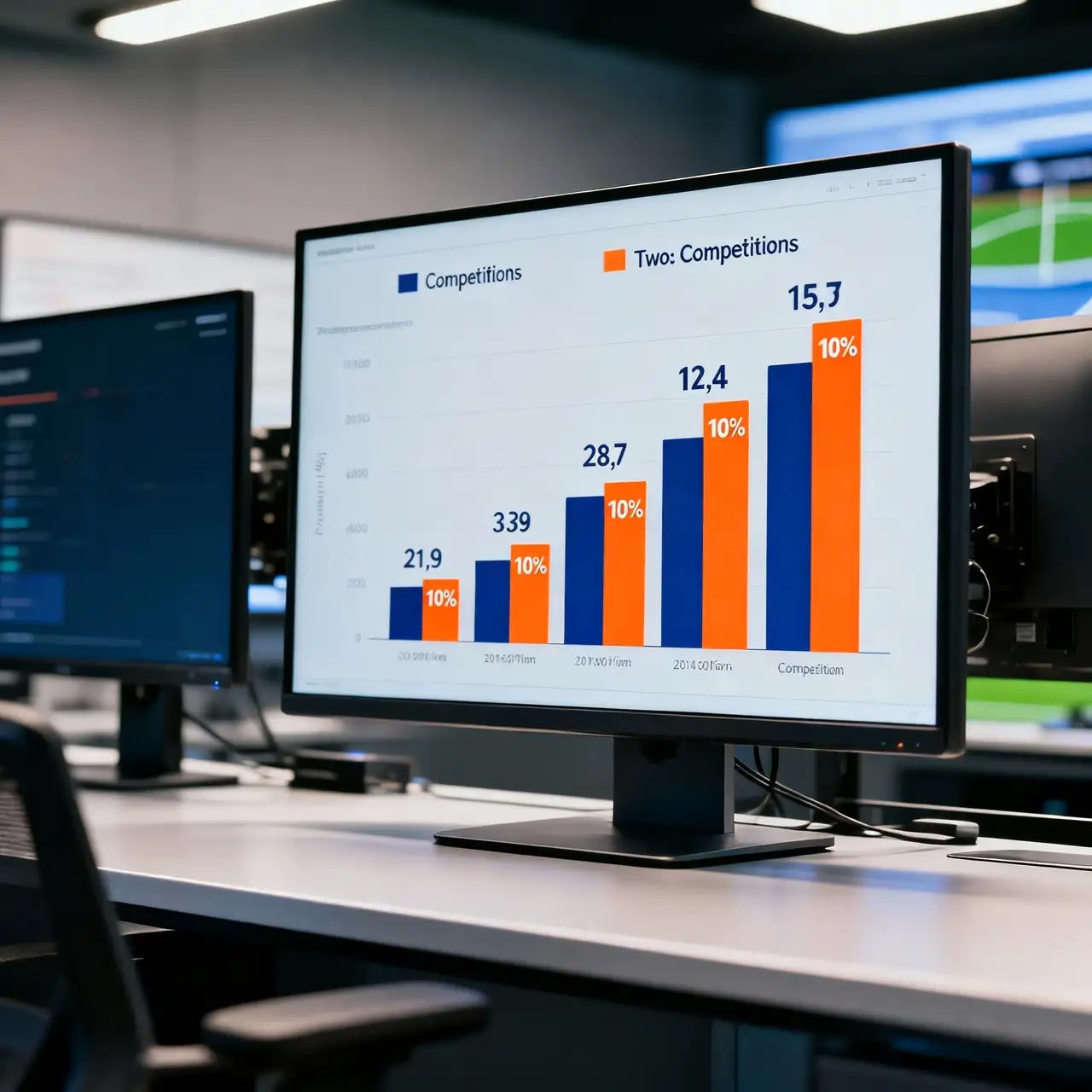 Gráfico comparativo de estadísticas entre competiciones