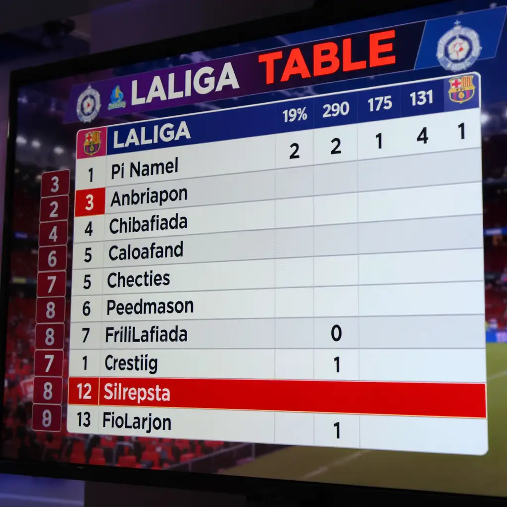 Zona baja de la clasificación de LaLiga mostrando equipos en peligro