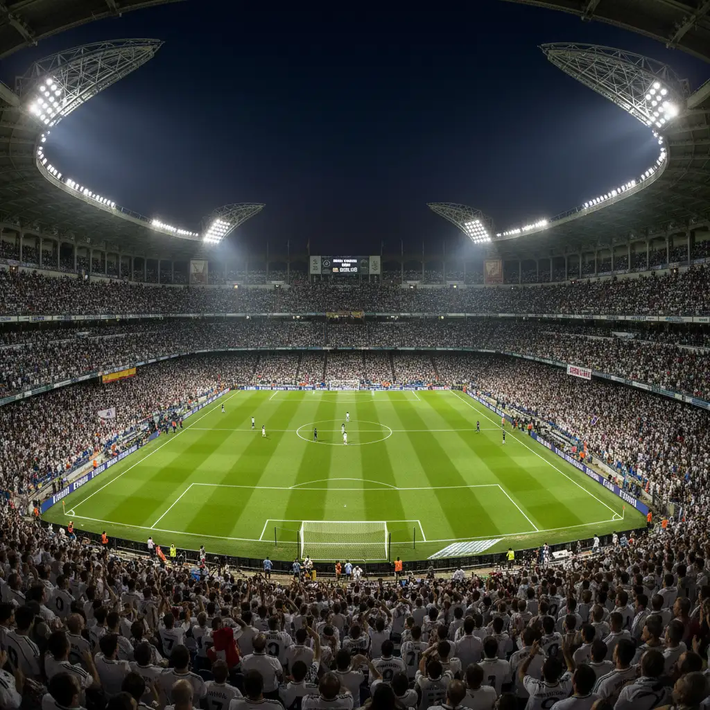 Vista del estadio Sánchez-Pizjuán antes de un partido nocturno