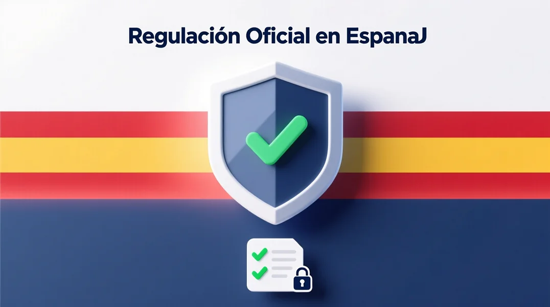 Símbolo de la DGOJ y elementos de regulación del juego seguro en España con sello de licencia oficial