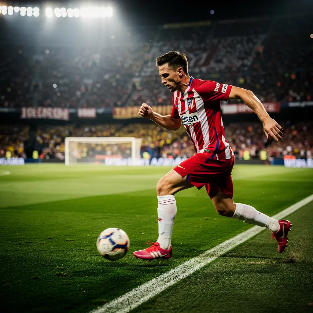 Viktor Tsygankov conduciendo el balón por la banda derecha en un partido de LaLiga