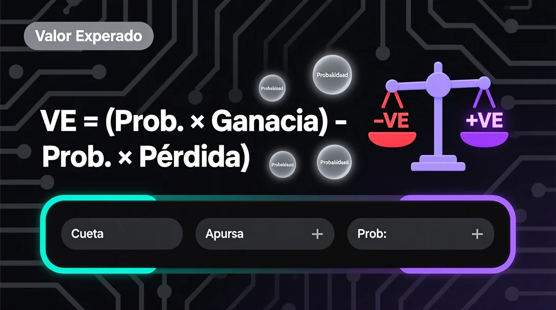 Fórmula matemática del valor esperado aplicada a apuestas deportivas con ejemplo práctico